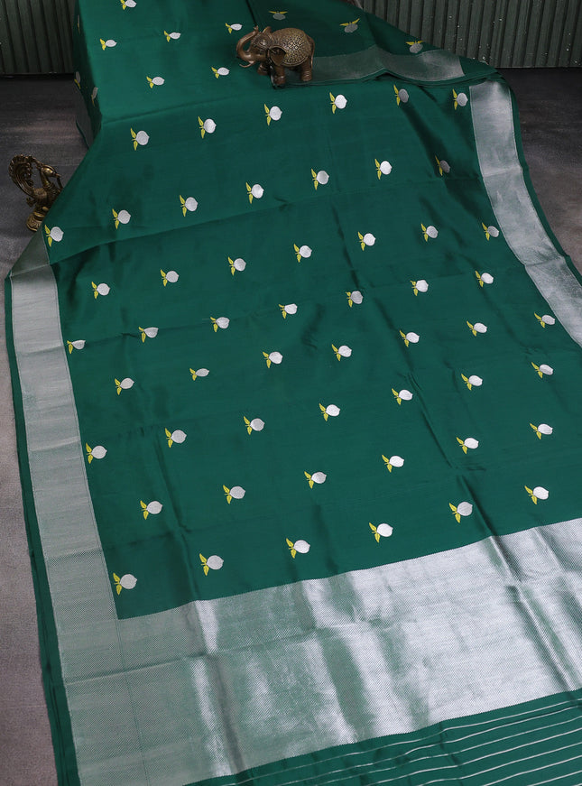 Peacock Green Chanderi Silk Saree