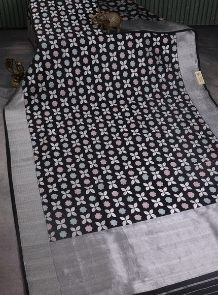 Black Chanderi Silk Saree