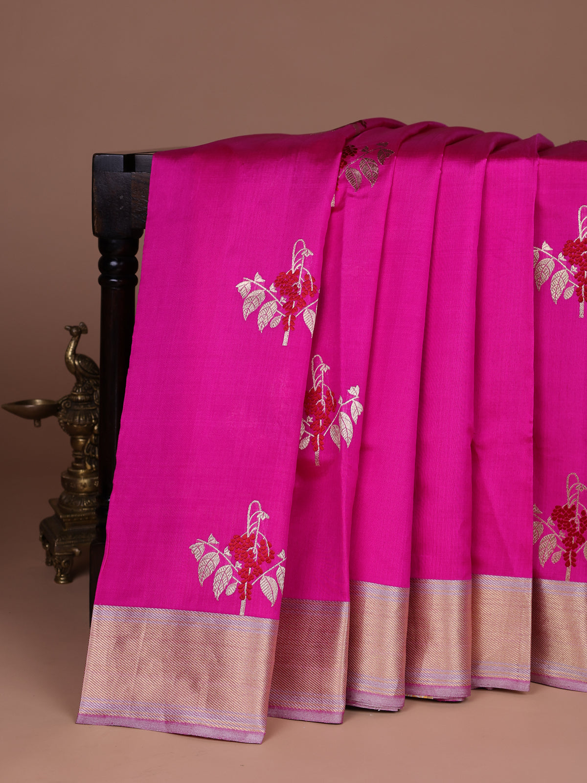 Pink Chanderi Silk Saree