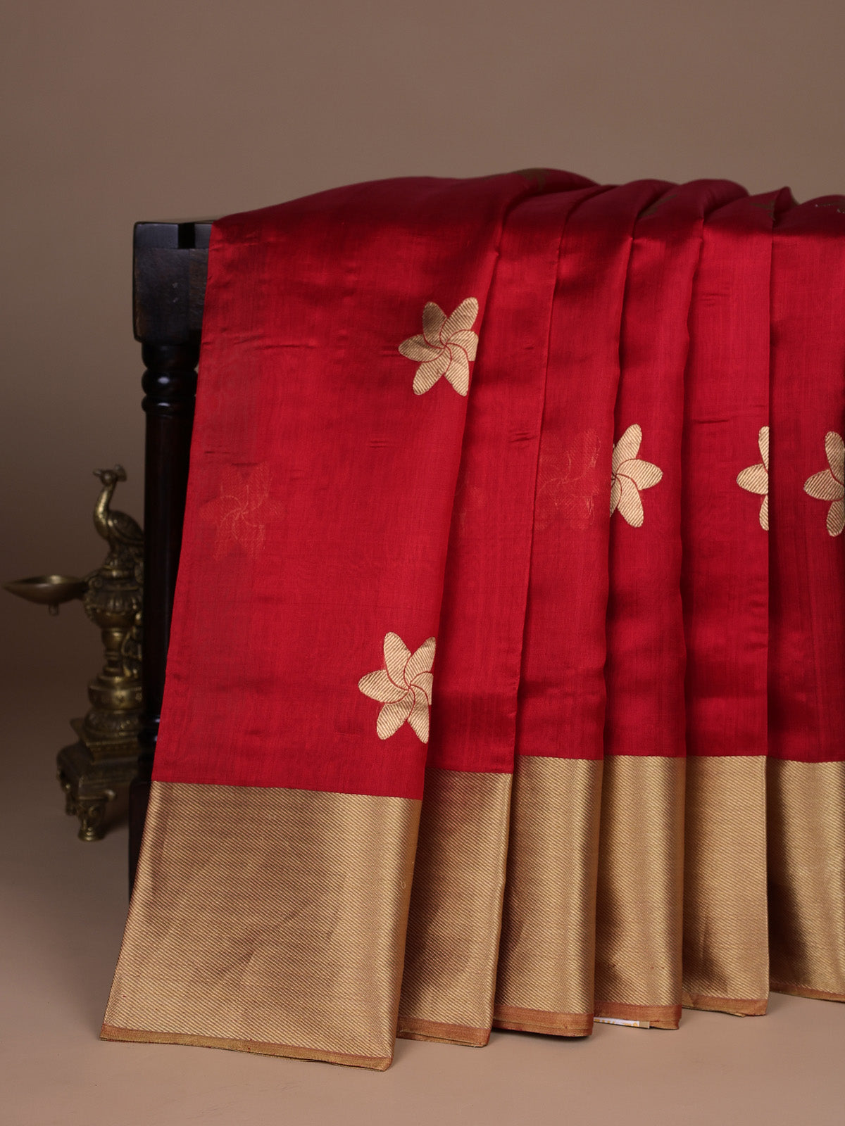 Red Chanderi Silk Saree