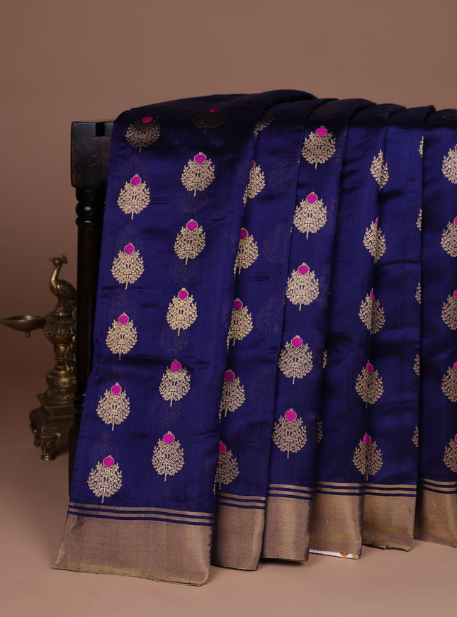 Blue Chanderi Silk Saree