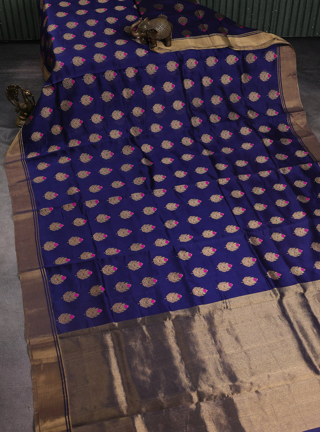 Blue Chanderi Silk Saree