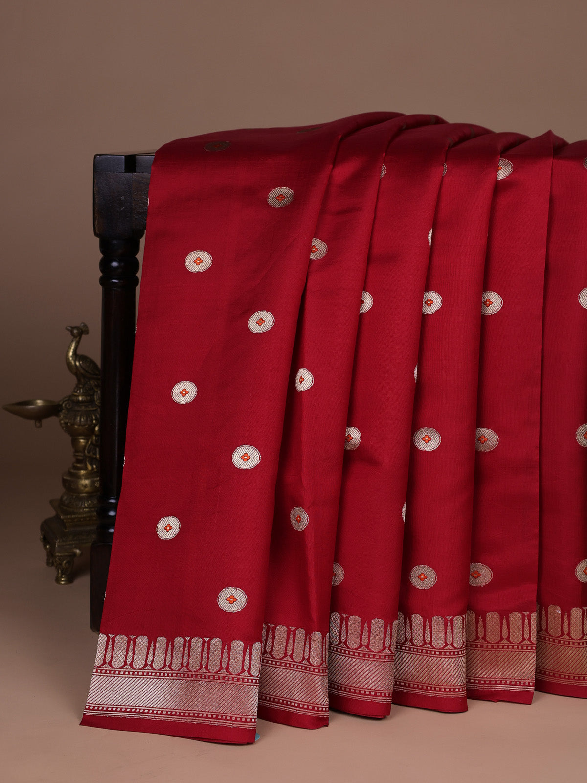 Red Chanderi Silk Saree