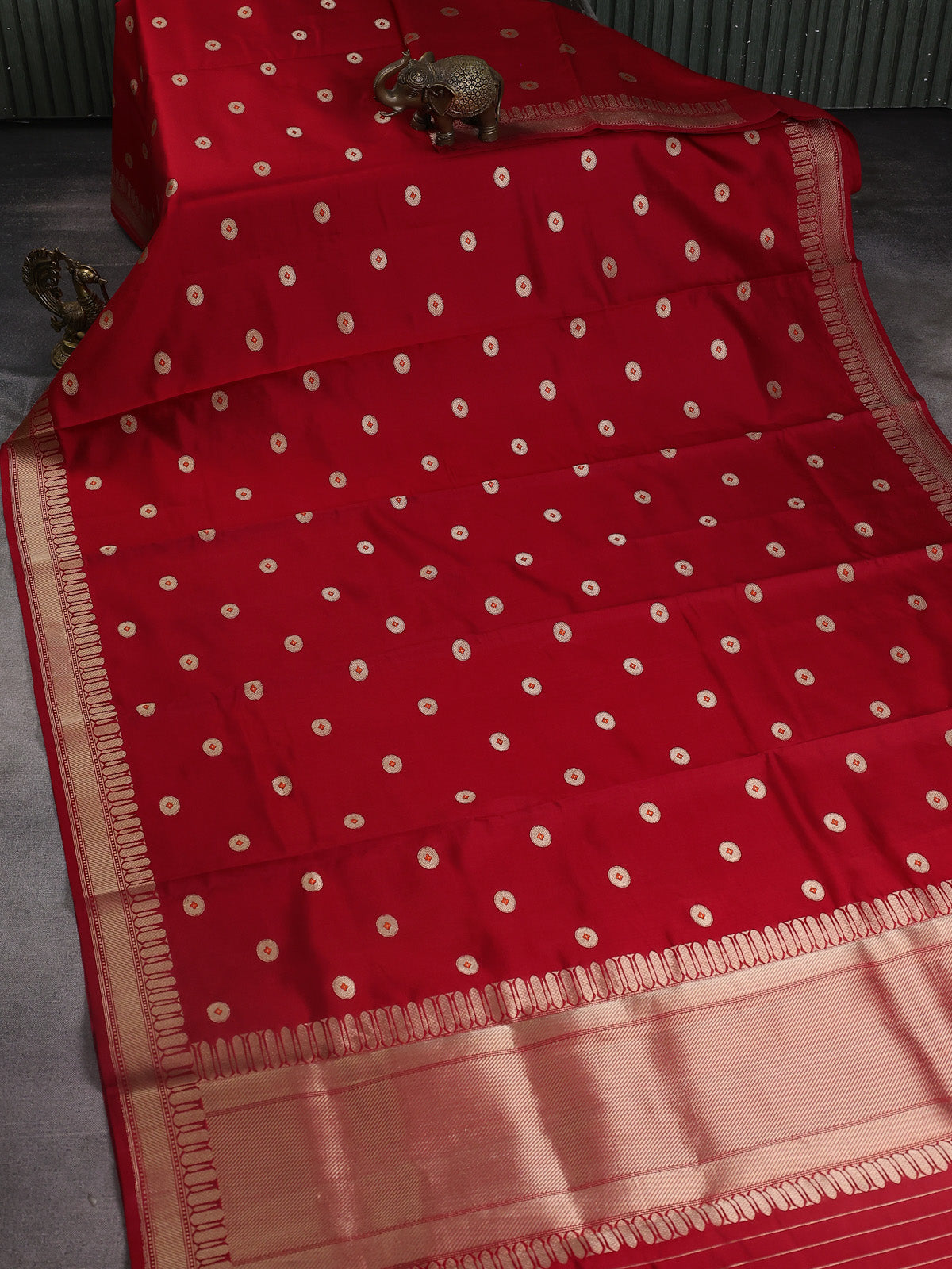 Red Chanderi Silk Saree