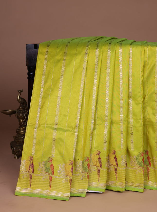 Fluorescent Green Banarasi Silk Saree