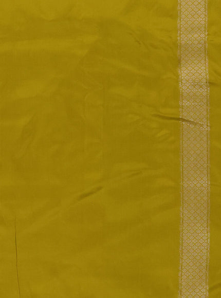 Lime Yellow Banarasi Silk Saree