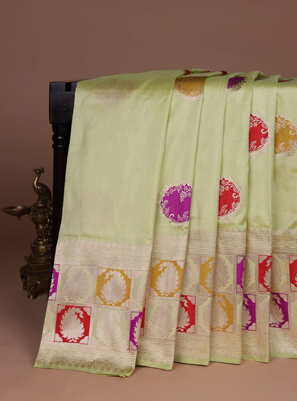 Pista Green Banarasi Silk Saree