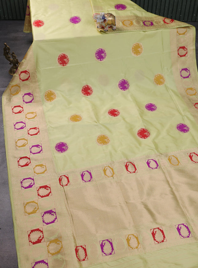 Pista Green Banarasi Silk Saree