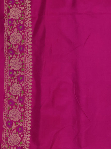 Magenta Pink Banarasi Silk Saree