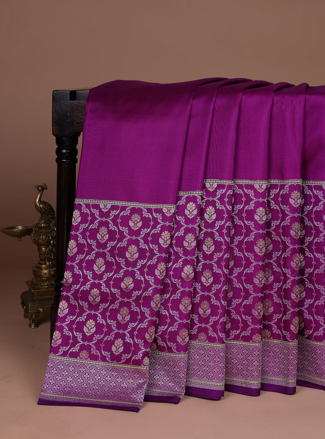 Purple Banarasi Silk Saree