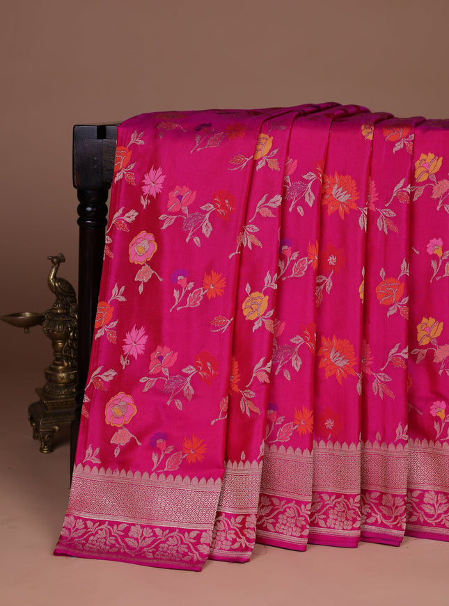 Pink Banarasi Silk Saree