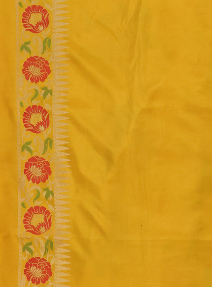 Mustard Yellow Banarasi Silk Saree