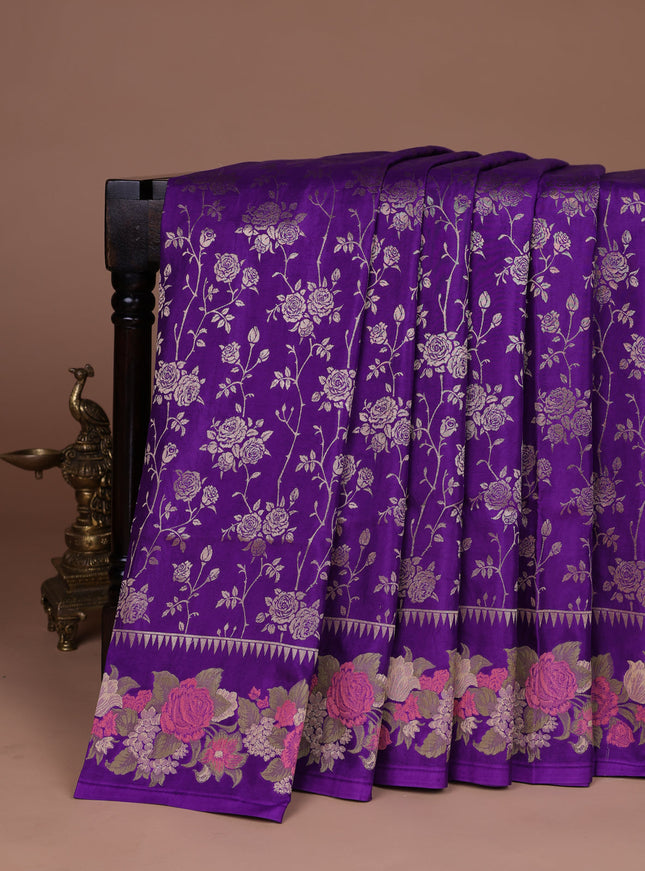 Violet Banarasi Silk Saree