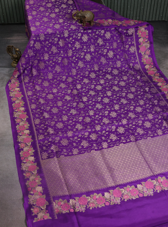 Violet Banarasi Silk Saree