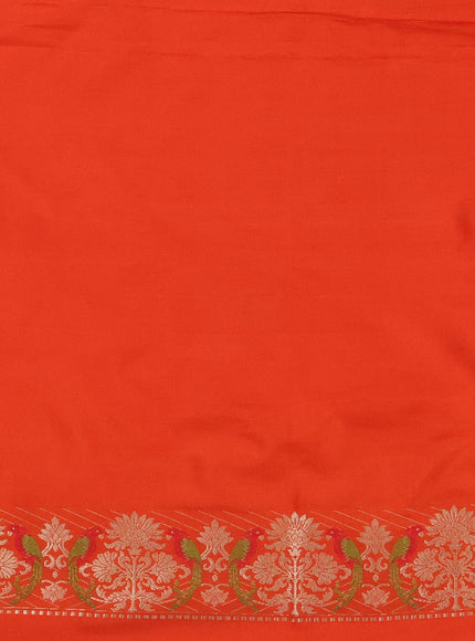 Orange Banarasi Silk Saree