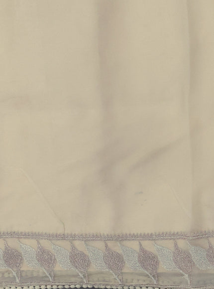 Cream Organza Silk Saree