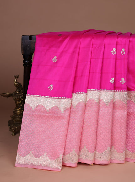 Candy Pink Banarasi Silk Saree