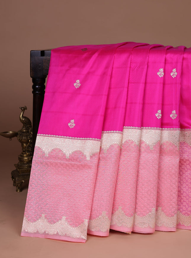 Candy Pink Banarasi Silk Saree