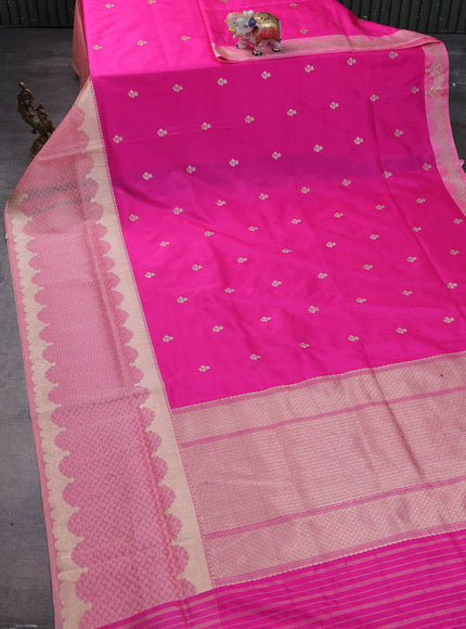 Candy Pink Banarasi Silk Saree