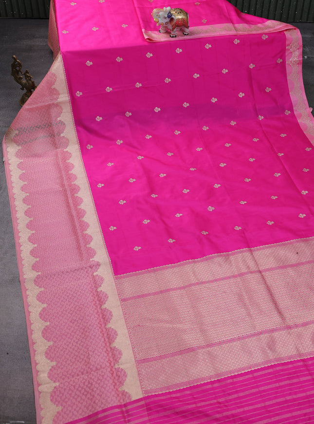 Candy Pink Banarasi Silk Saree