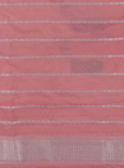 Peach Pink Banarasi Silk Saree