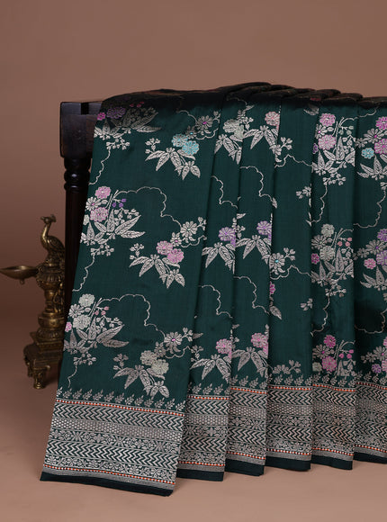 Dark Green Banarasi Silk Saree