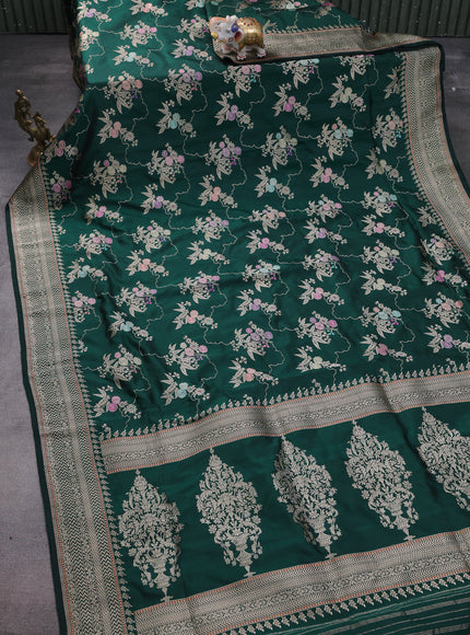 Dark Green Banarasi Silk Saree
