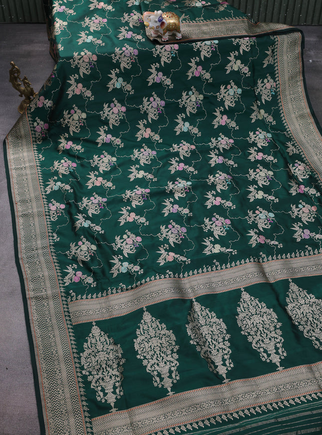 Dark Green Banarasi Silk Saree