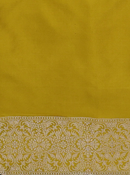 Mustard Yellow Banarasi Silk Saree