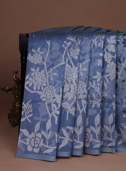 Pastel Blue Banarasi Kora Saree
