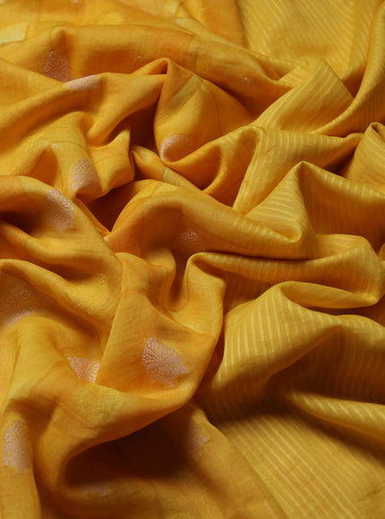 Yellow Tussar Silk Saree