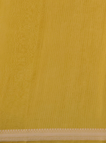 Yellow Tussar Silk Saree