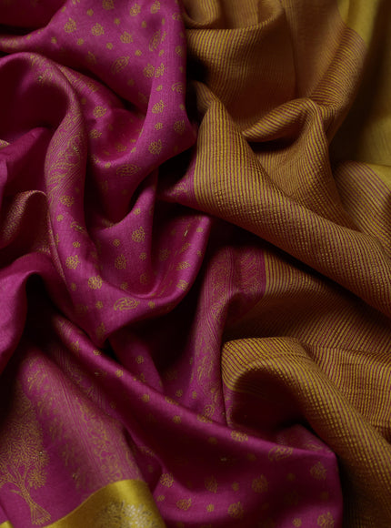 Pink Tussar Silk Saree
