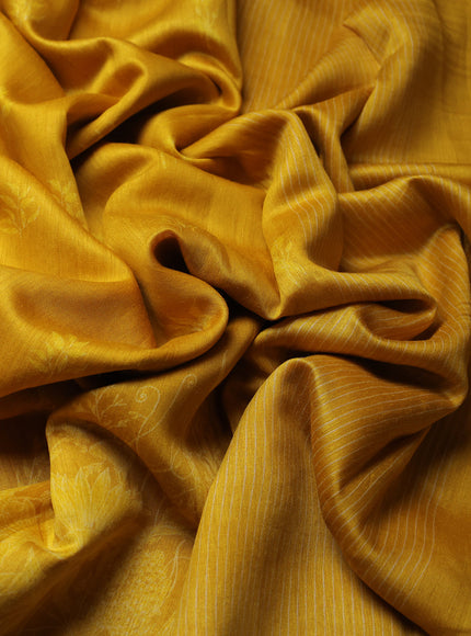 Yellow Tussar Silk Saree