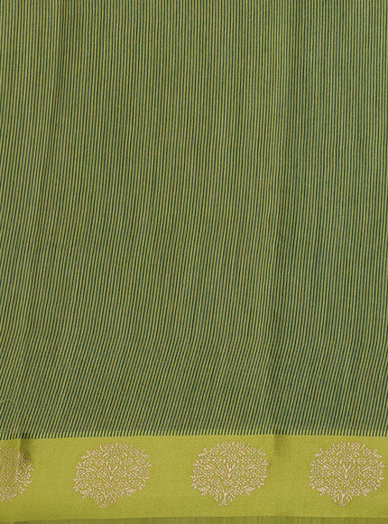 Peacock Blue -Light Green Tussar Silk Saree