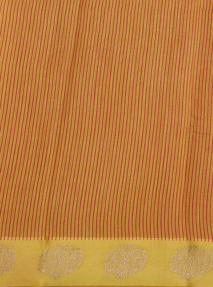 Pink-Yellow Tussar Silk Saree