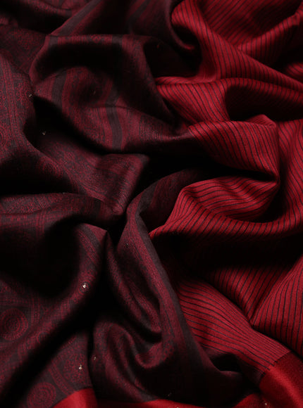 Brown-Red Tussar Silk Saree