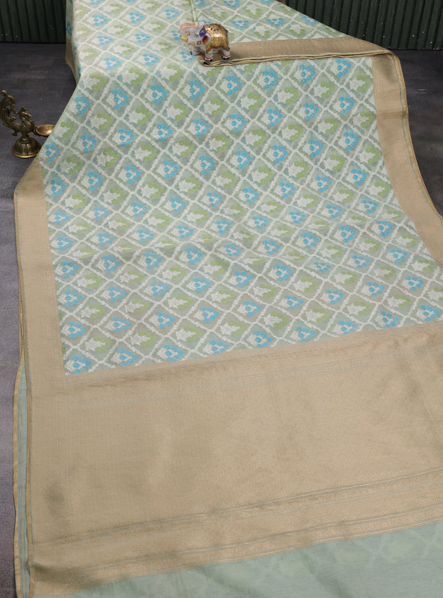 Mild Pista Green Banarasi Cotton Saree