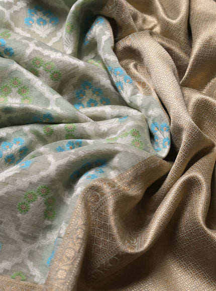 Mild Pista Green Banarasi Cotton Saree