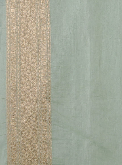 Mild Pista Green Banarasi Cotton Saree