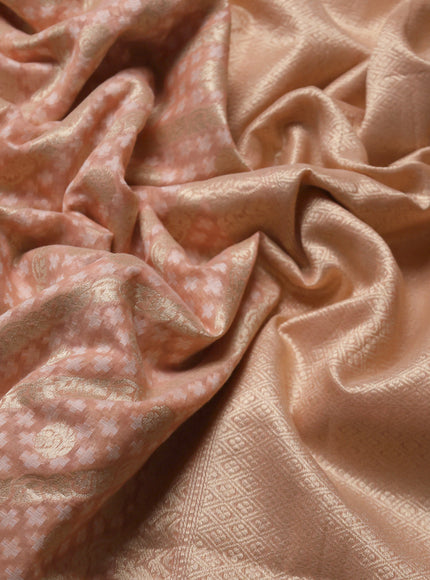 Pale Orange Banarasi Cotton Saree