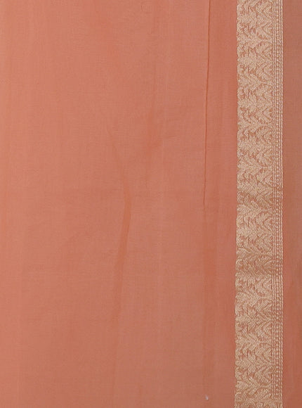 Pale Orange Banarasi Cotton Saree
