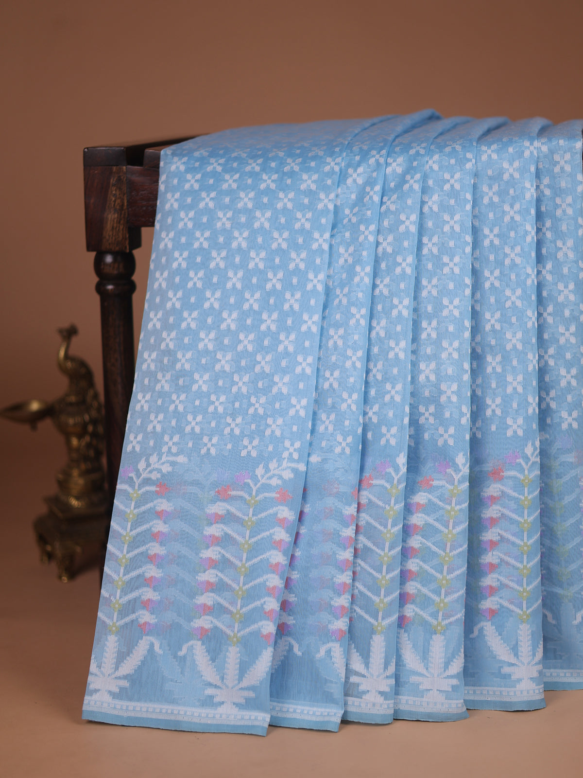 Light Blue Banarasi Cotton Saree