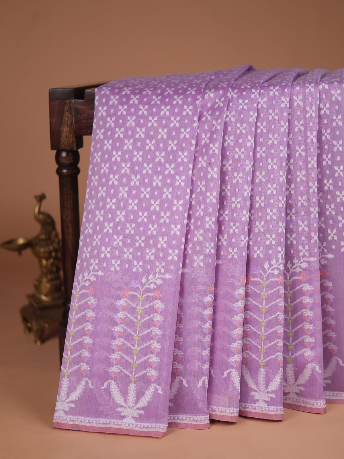 Lavender Banarasi Cotton Saree