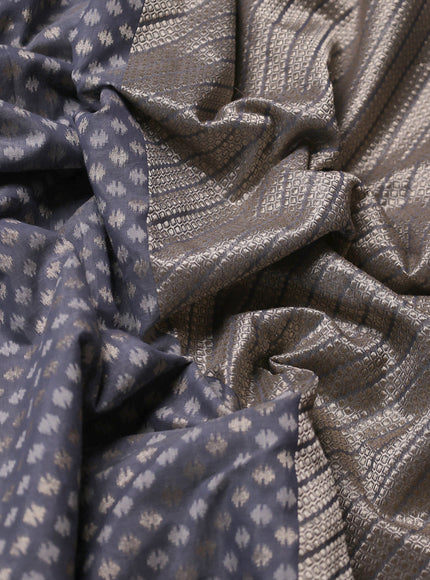 Bluish Grey Banarasi Cotton Saree