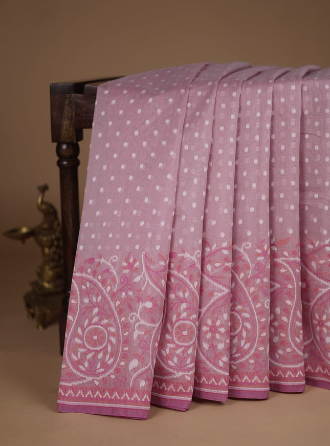 Pastel Pink Banarasi Cotton Saree