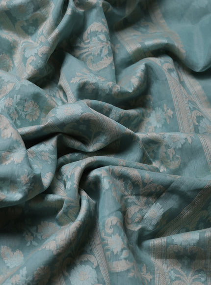 Pastel Blue Banarasi Cotton Saree