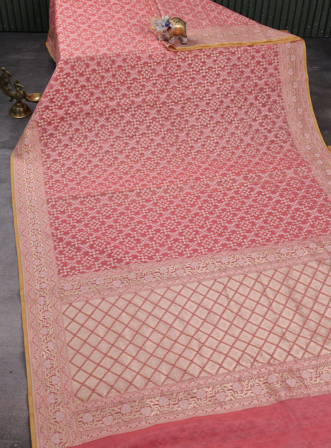 Peach Banarasi Cotton Saree