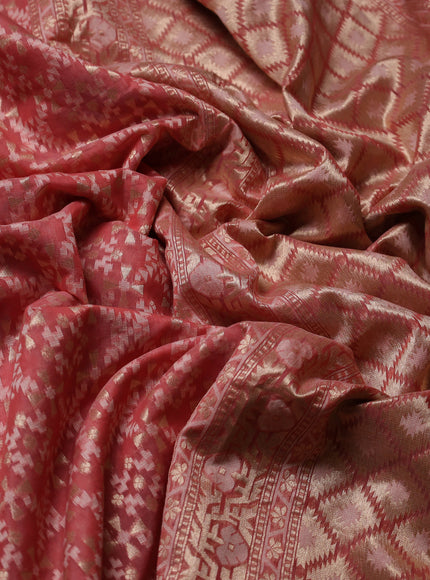 Peach Banarasi Cotton Saree