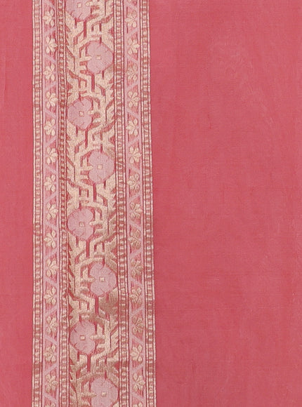 Peach Banarasi Cotton Saree